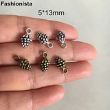 60pcs Antique Bronze Tiny Pinecone Charms 5*15mm 3D Double Sided Pine Cone
