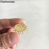60 pcs 21mm Round Brass Filigree Bead Caps, Crafts Supplies, DIY Jewelry