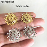 60 pcs 21mm Round Brass Filigree Bead Caps, Crafts Supplies, DIY Jewelry