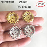 60 pcs 21mm Round Brass Filigree Bead Caps, Crafts Supplies, DIY Jewelry