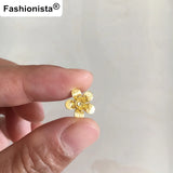 60 Small Brass Flower Bead Caps 10mm Raw Brass Bead Cap For Crafts Making