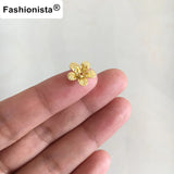 60 Small Brass Flower Bead Caps 10mm Raw Brass Bead Cap For Crafts Making