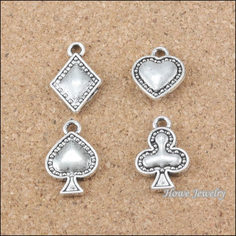 60 pcs Vintage Playing Cards Pendant for DIY Jewelry Making
