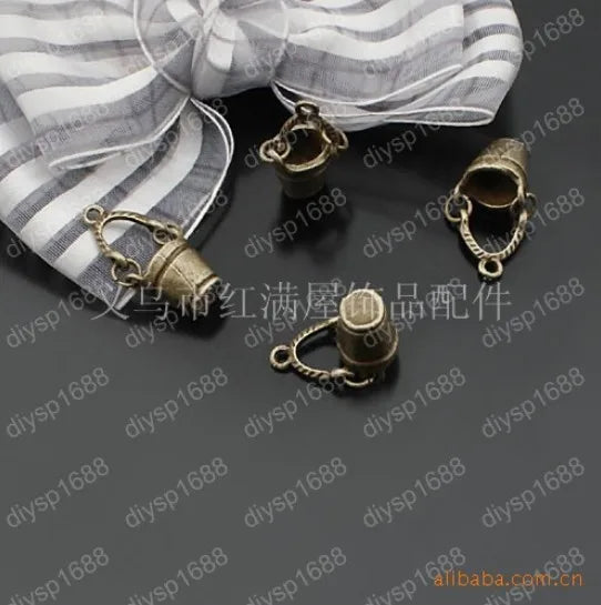 60 pcs Antique Bronze Plated Charms Pendants Jewelry Bucket Shape JJA1482