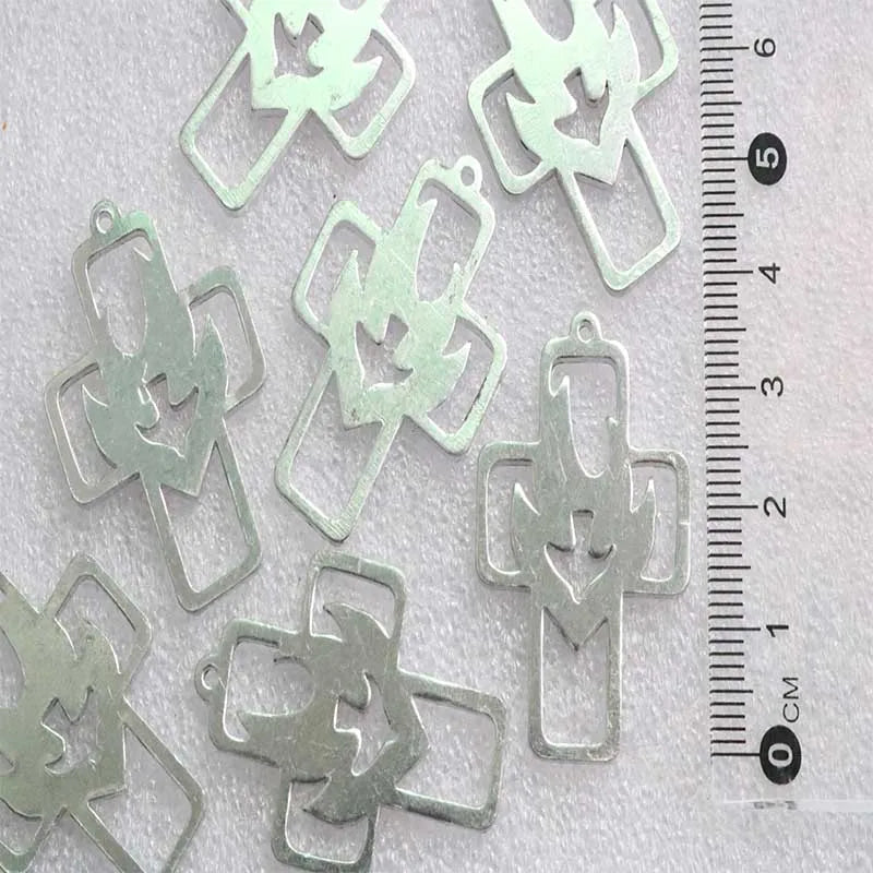 60pcs Cross Hole Pendant Necklace Link DIY Jewelry Accessories