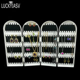 Plastic Earrings Studs Display Rack Folding Screen Earring Jewelry Stand Holder