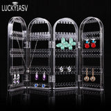 Plastic Earrings Studs Display Rack Folding Screen Earring Jewelry Stand Holder