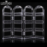 Plastic Earrings Studs Display Rack Folding Screen Earring Jewelry Stand Holder