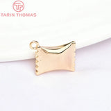 4PCS 9x12MM 24K Brass with Zircon Candy Charms Pendants