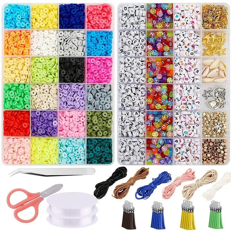 DIY Clay Heishi Beads Kit for Jewelry Making - 6000 Pcs