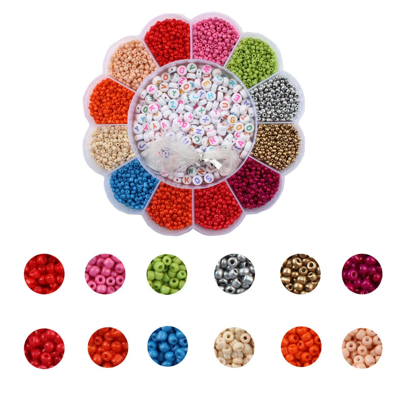6000Pcs Seed Beads Set 3mm Glass Beads for DIY Jewelry Making