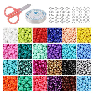 6000Pcs+ Pony Beads, 4Mm Beads Set, Glass Rainbow Beads for Jewelry Making