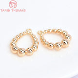 6PCS 14x17.5MM 24K Brass Water Droplets Charms Pendants