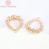 6PCS 14x17.5MM 24K Brass Water Droplets Charms Pendants