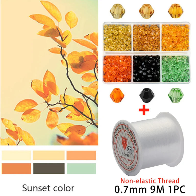 600PCS 4mm Bicone Crystal Beads Multicolor Faceted Glass Beads Jewellery Making