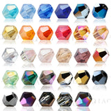 600PCS 4mm Plated Crystal Beads Jewelry Making Bicone Spacer Beads