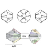 600PCS 4mm Plated Crystal Beads Jewelry Making Bicone Spacer Beads