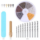 600PCS Metal Eye Screw Drill Set Boxed Sandpaper Threaded Clasps