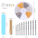 600PCS Metal Eye Screw Drill Set Boxed Sandpaper Threaded Clasps