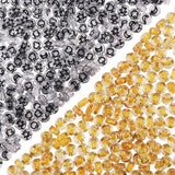 600Pcs Transparent Acrylic Beads Flat Round Moon Heart Flower Star Mixed 7x4mm