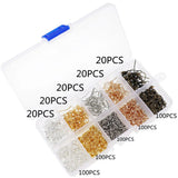 600Pcs Mixed Styles DIY Material Beads Cup Earring Hook Jump Ring Pin Box Sets