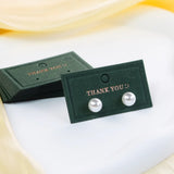 Dark Green Cardboard Display Card with Silver Foil for Jewelry Earrings