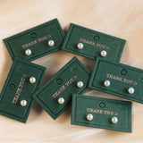 Dark Green Cardboard Display Card with Silver Foil for Jewelry Earrings