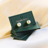 Dark Green Cardboard Display Card with Silver Foil for Jewelry Earrings