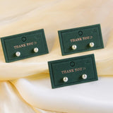 Dark Green Cardboard Display Card with Silver Foil for Jewelry Earrings