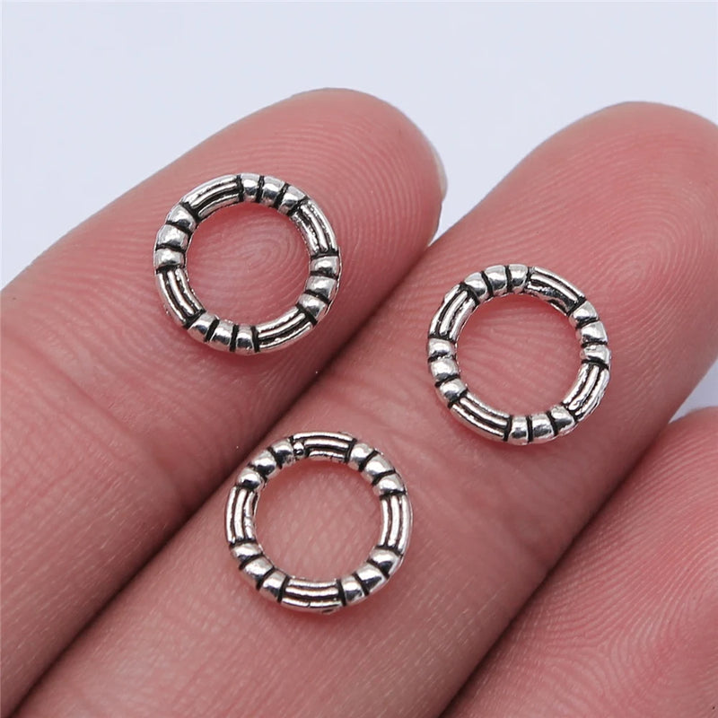 600pcs Antique Silver Circle Charms For Jewelry Making DIY Findings