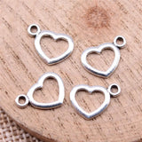 600pcs Hollow Heart Charms DIY Jewelry Findings Antique Silver Alloy Charms