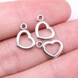 600pcs Hollow Heart Charms DIY Jewelry Findings Antique Silver Alloy Charms