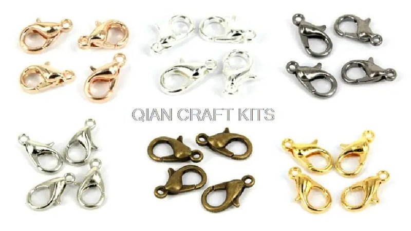 600pcs Mixed Color Lobster Clasps 12x6mm Zinc Alloy