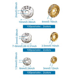 600pcs Iron & Brass Rhinestone Spacer Beads Clear 6~10x3~4mm Mixed