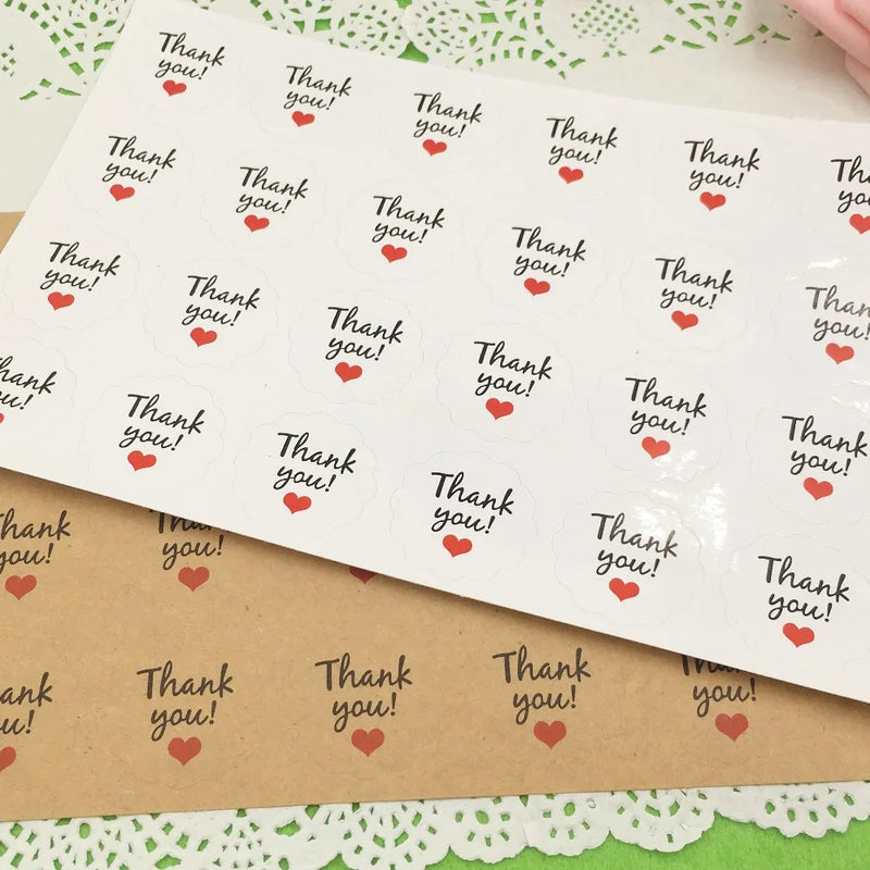 600pcs Thank You Stickers Self-adhesive Label Paper for Jewelry Packaging