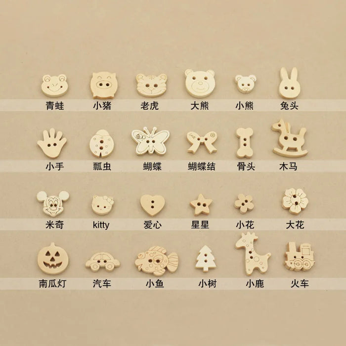 600pcs Burlywood Wooden Buttons for Sewing Scrapbooking Craft DIY