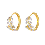 Customizable Synthetic Zircon Leaf Earrings