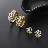 Customizable Synthetic Zircon Leaf Earrings