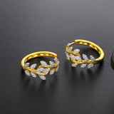 Customizable Synthetic Zircon Leaf Earrings