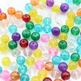 600pcs 8mm Clear Glitter Quartz Glass Beads Assorted Bulk