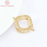 6PCS 20x26MM 24K Plated Square Connect Charms DIY Jewelry Accessories