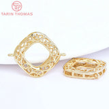6PCS 20x26MM 24K Plated Square Connect Charms DIY Jewelry Accessories