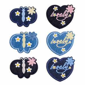 Butterfly & Heart Embroidery Patch Iron-On for Garments