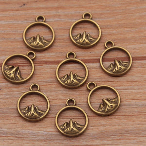 60PCS 10X13mm Mountain Rang Charms Natural Pendants Vintage DIY Jewelry Making