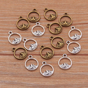 60PCS 10X13mm Mountain Rang Charms Natural Pendants Vintage DIY Jewelry Making