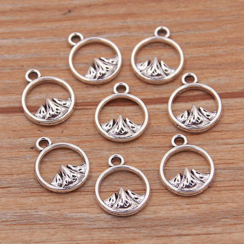 60PCS 10X13mm Mountain Rang Charms Natural Pendants Vintage DIY Jewelry Making