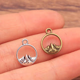 60PCS 10X13mm Mountain Rang Charms Natural Pendants Vintage DIY Jewelry Making