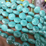 60PCS Ceramic Beads Coin Shape 12MM for Women Jewelry Porcelain