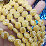 60PCS Ceramic Beads Coin Shape 12MM for Women Jewelry Porcelain