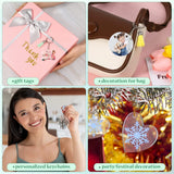 60PCS Clear Acrylic Keychain Blanks DIY Craft Supplies with Tassel Charms
